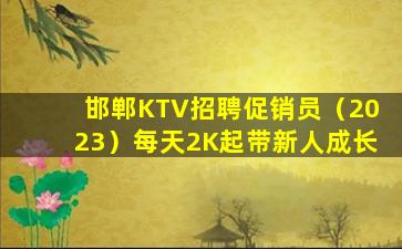 邯郸KTV招聘促销员（2023）每天2K起带新人成长